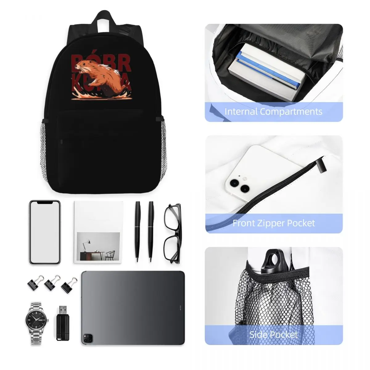 Польский школьный рюкзак Beaver Bober школьные дорожные сумки на молнии для ноутбука