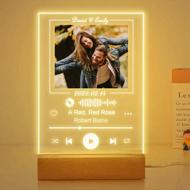 

Plaque With Photo Personalized For Boyfriend Girlfriend, Custom Plaque With Picture, Custom Song Plaque With Color