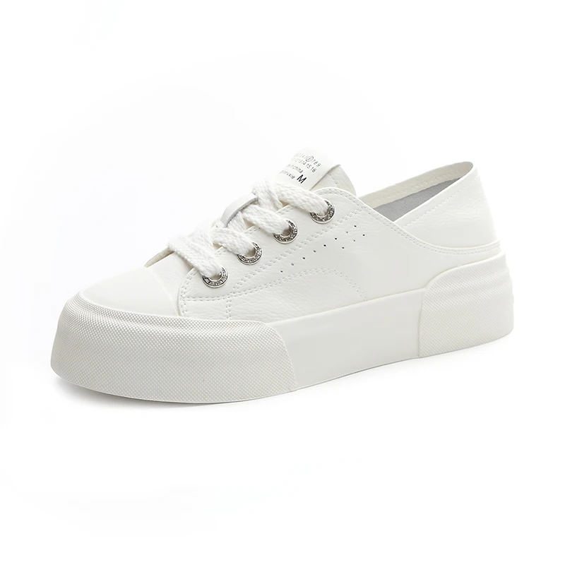 

Genuine Leather Casual Sneakers Women 2023 Chunky Platform Sports Shoes Girls Elegant Tennis Female Designer Running Flat Shoe