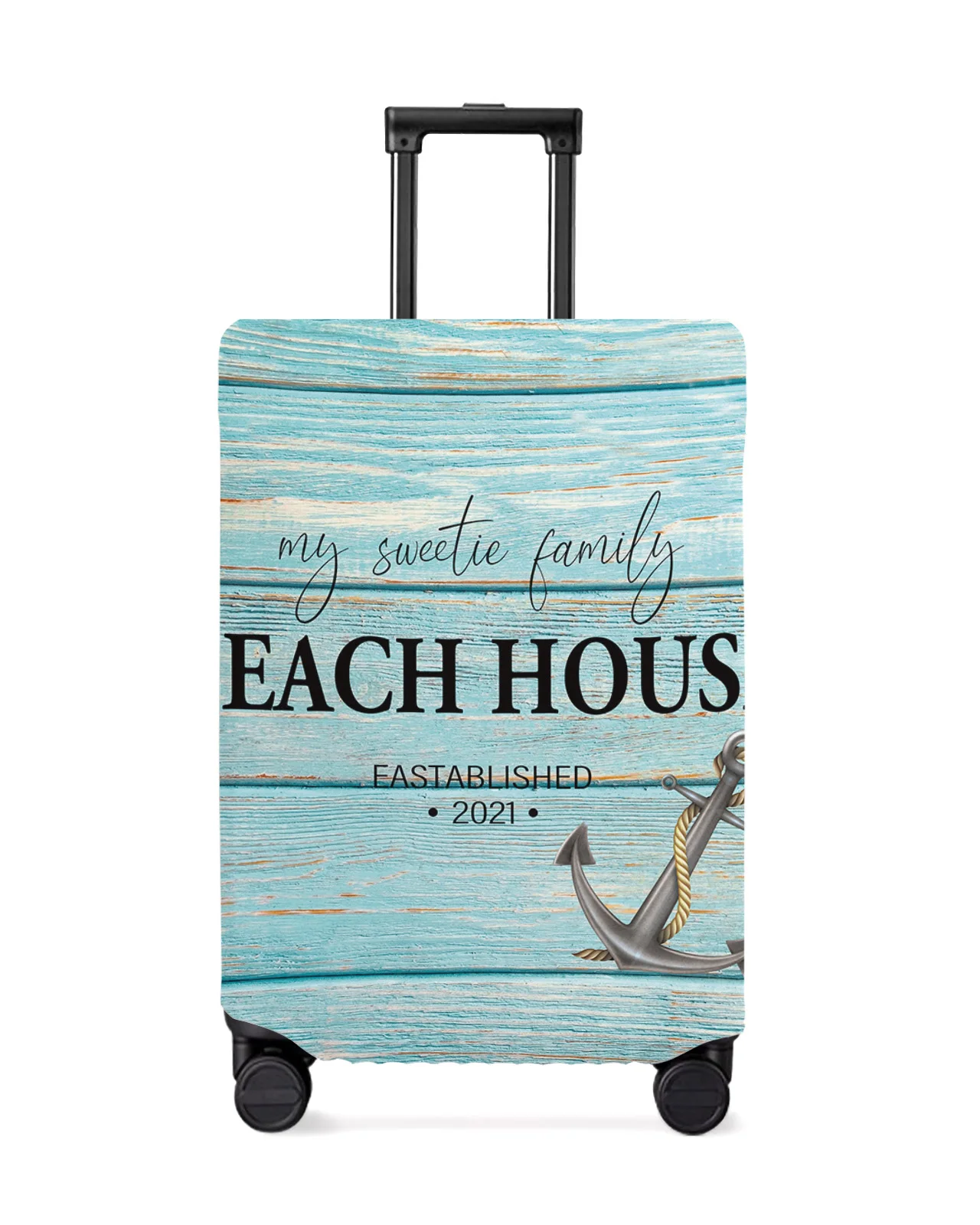 

Wood Grain Anchor Beach House Travel Luggage Cover Elastic Baggage Cover Suitcase Case Dust Cover Travel Accessories