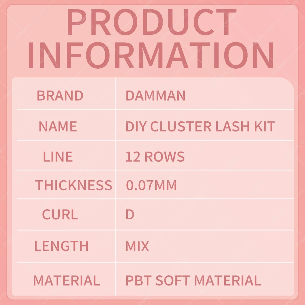 240 кластеров ресниц DAMMAN набор для наращивания D Curl Mix 8-16 мм накладные ресницы со