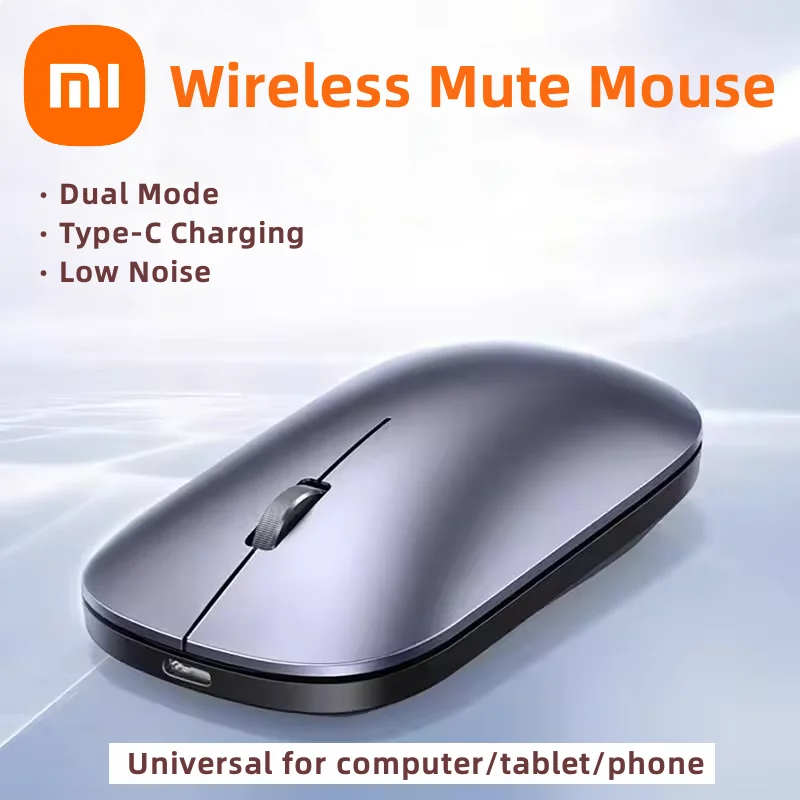 Фото Беспроводная мышь Xiaomi Type-C с зарядкой, бесшумный щелчок, портативный офисный эргономичный ноутбук, универсальный легкий офисный игровой бесшумный №1