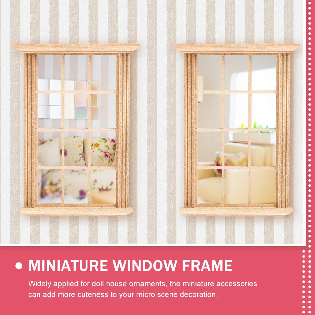 

3 Pcs Tiny Furniture Small Window Miniature Things Photography Stool Wooden House Kids Garden Miniatures Decor
