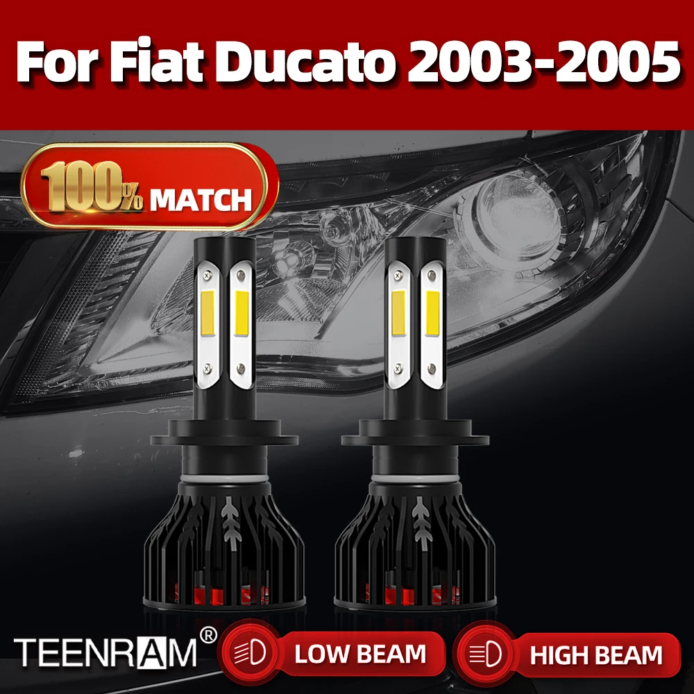 

2PCS Canbus LED Headlight Bulbs H7 Low Beam Turbo Auto Lamp 6000K White CSP Chip Car Light For Fiat Ducato 2003 2004 2005