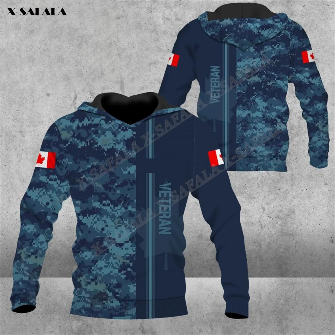

Canada Honor Air Force Camo Cosplay Veteran 3D Print Hoodie Man Outwear Hooded Pullover Casual Coat Breathable High Quality