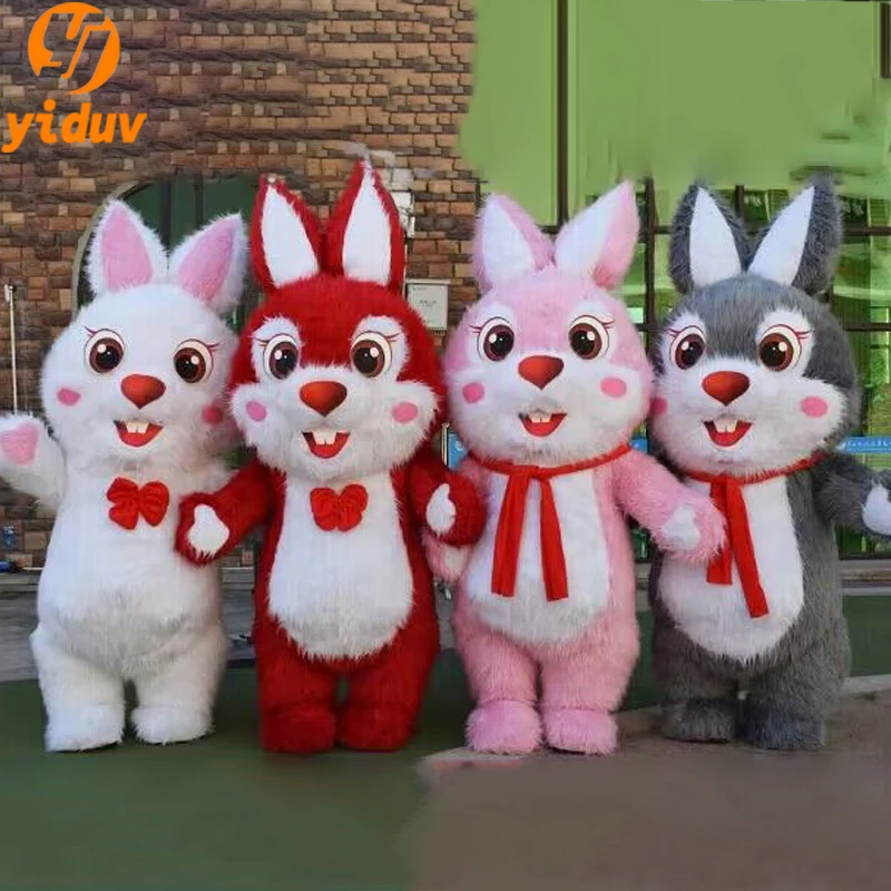Гигантский Пасхальный кролик надувной костюм-талисман для взрослых надувная