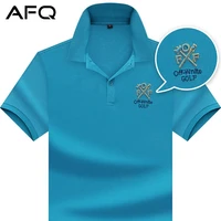 2022 summer pure cotton mens lapel short sleeved t shirt polo shirt middle aged lapel mens t shirt top solid color t shirt