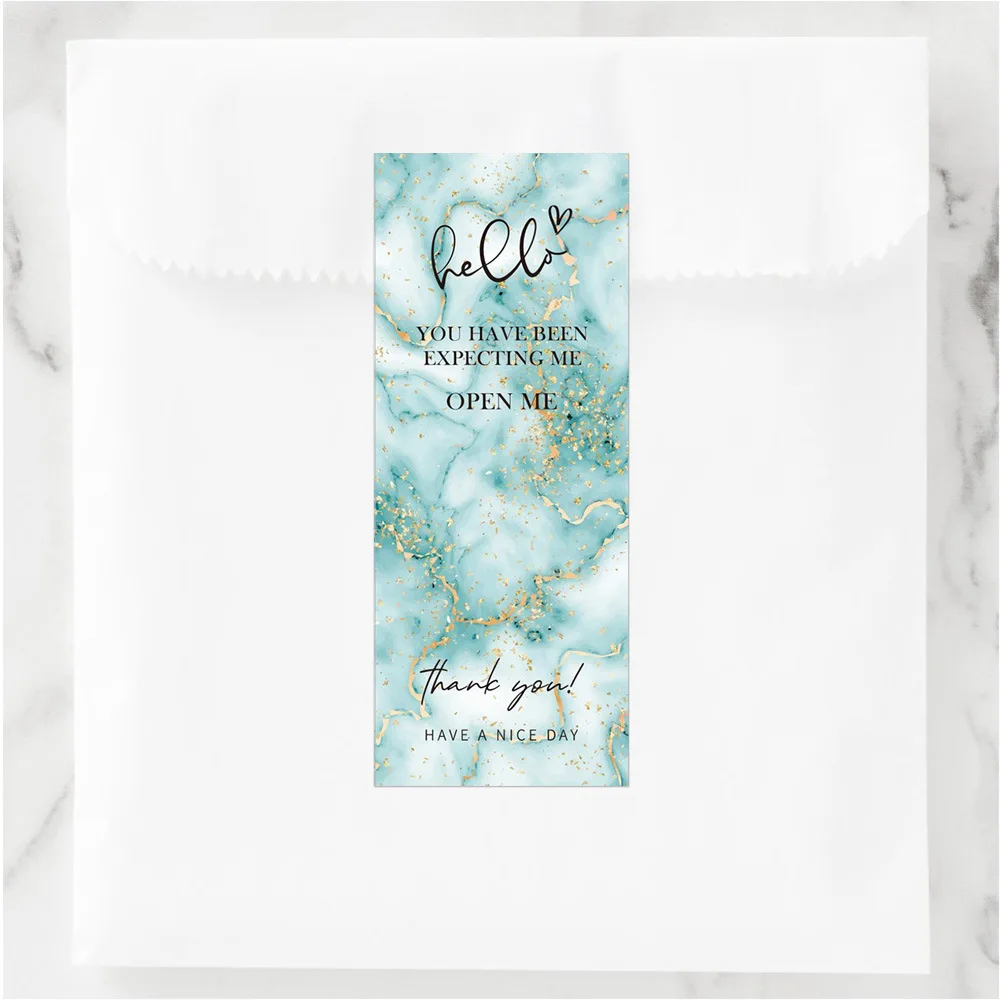 50PCS Rectangle Gift Box Seal Label Thank You Self-adhesive Sticker Waterproof Greeting Tags Bussiness Packages Supplies - купить по