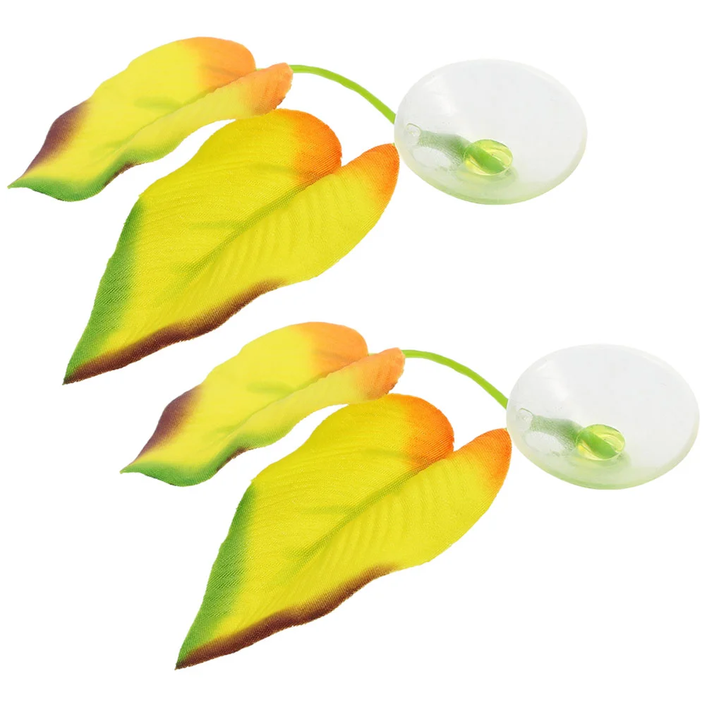

Toy Betta Leaf Bed Fish Hideout Leaves Tank Supplies Pad Hammock Silicone Decor