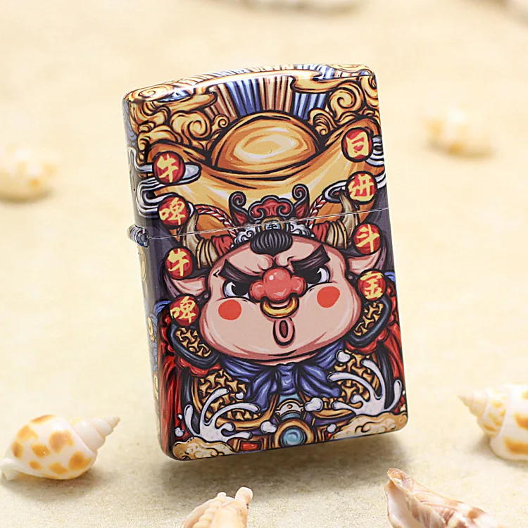 

Оригинальная зажигалка Zippo с золотым слитом и маслом крупного рогатого скота, медная ветрозащитная сигаретная керосиновая зажигалка, подар...