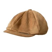 mens black octagonal hat with blades warm autumn winter mens british retro newsboy cap women painter berets nz297 2