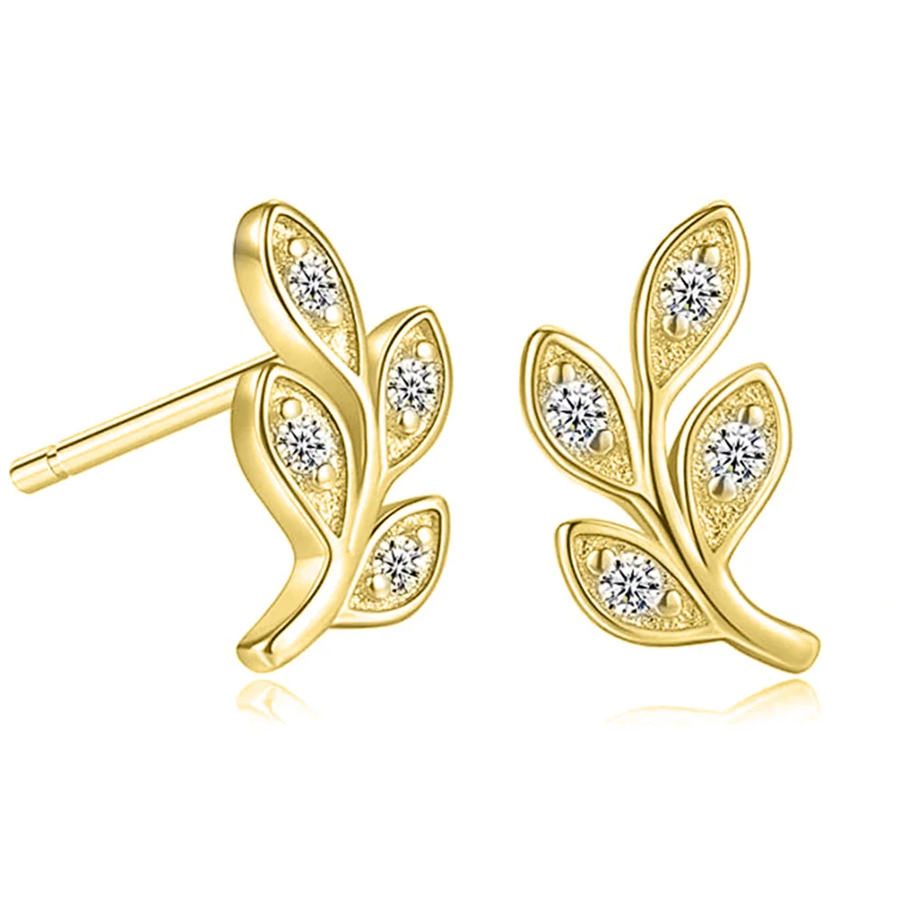 

CAOSHI Dainty Leaf Shape Stud Earrings Female Daily Wearable Accessories Gold Color/Silver Color Jewelry for Women Chic Gift