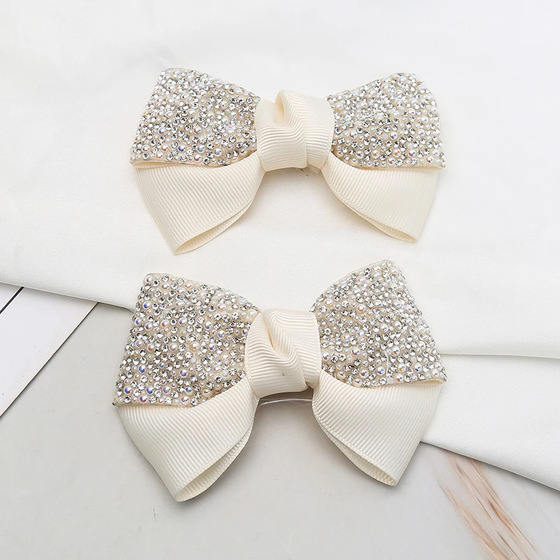 Bow Shoe fFlower Handmade DIY Self-adhesive Black Women's Shoes Single Shoe Accessories Rhinestone Shoe Accessories Shoe Buckle