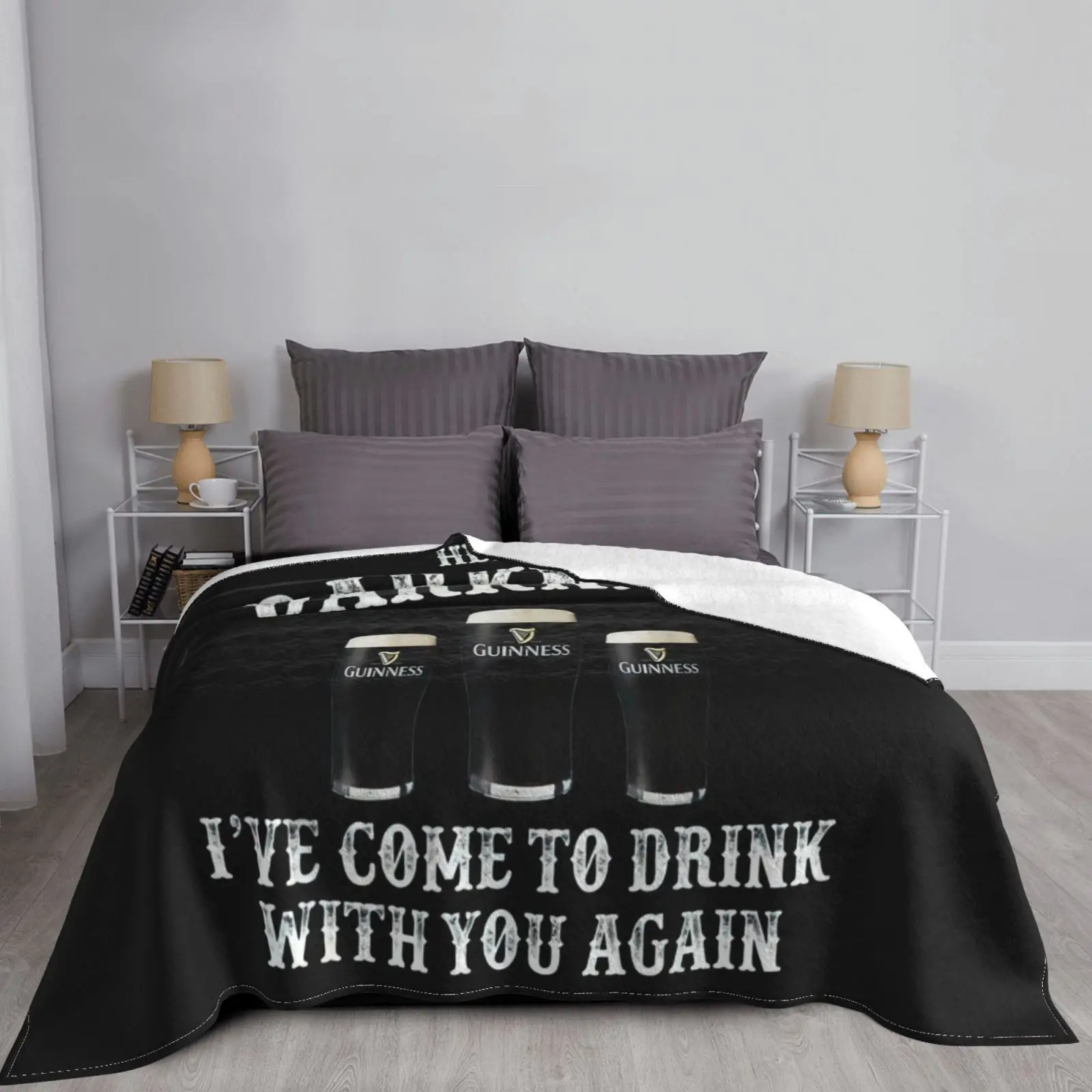 Покрывала большого размера с надписью «Hello Dark My Old Friend Guiness Beer» (art.: 3920be7e33705) - 3920be7e33705