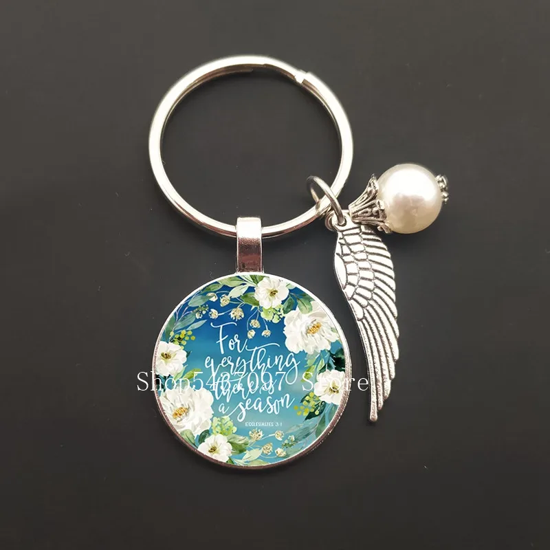 Новые модные ключницы с библейскими цитатами, ручной работы стеклянное кольцо, цитаты из Писания, духовные украшения для женщин и мужчин, христианские подарки.