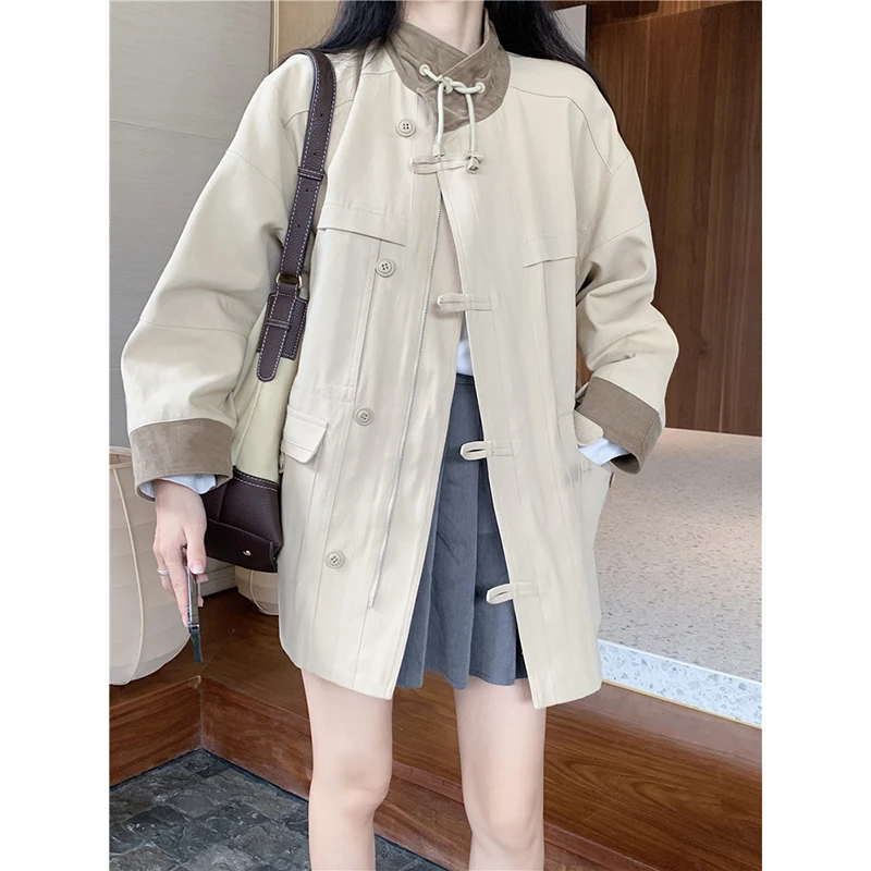 

Женский свободный Тренч средней длины Azusa, изящная модная облегающая верхняя одежда, осень-зима 2023