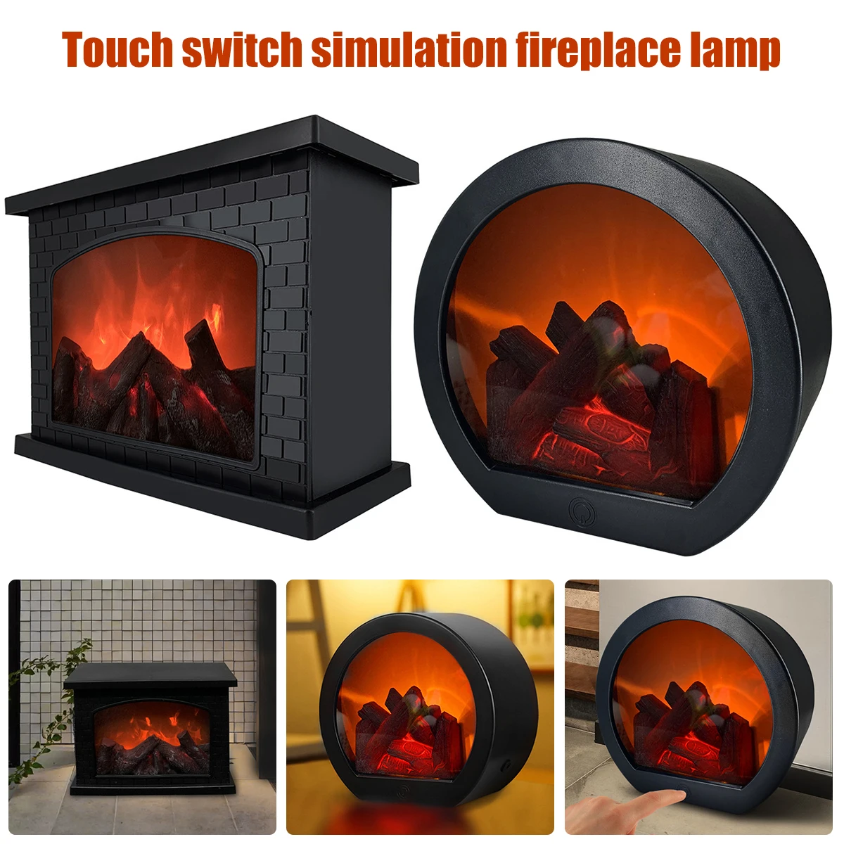 

Fireplace Lantern Simulation Log Fire Place Lantern USB or Battery Powered Fire Lamp Realistic LED Fireplace Lantern Reusable