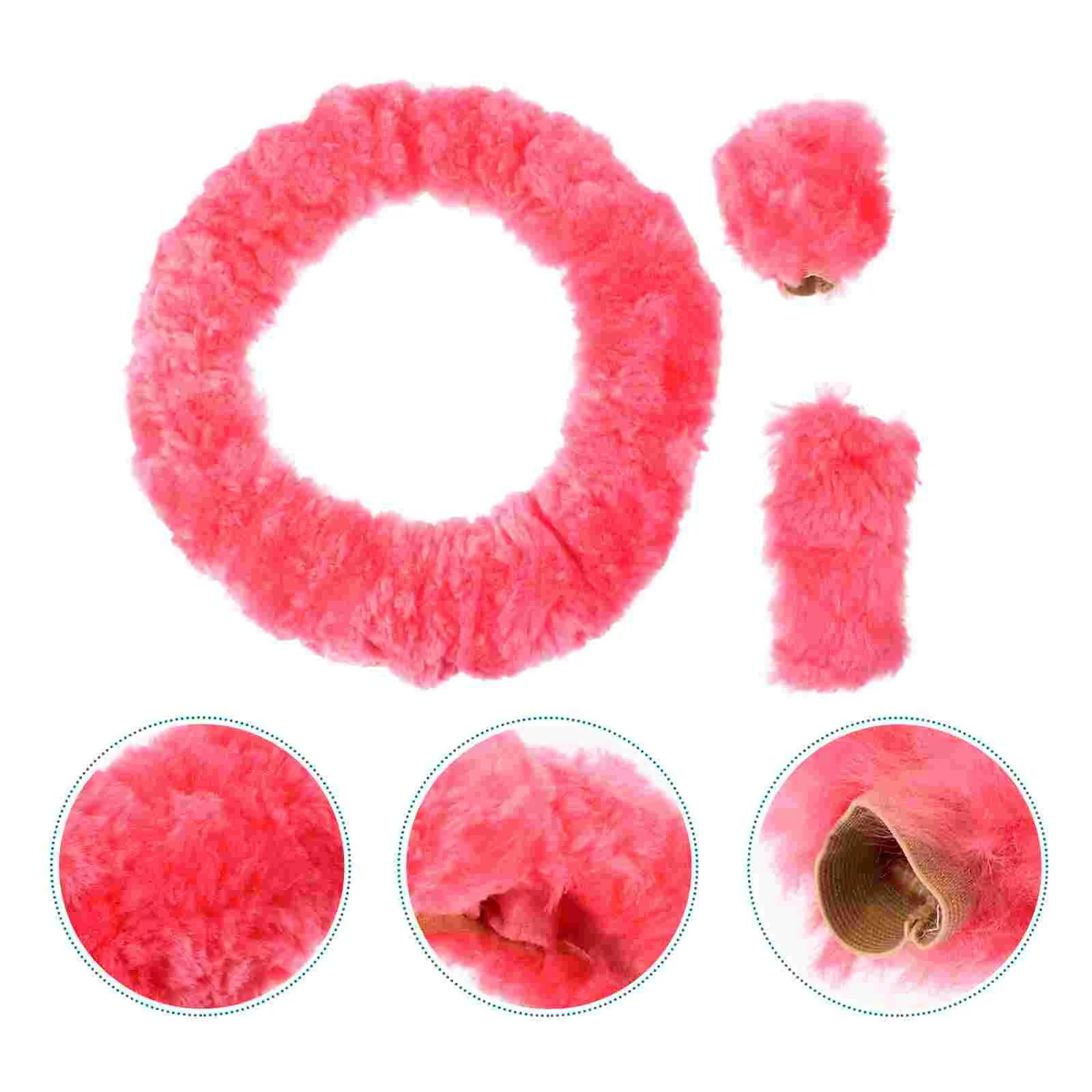 

3 Anti-skid Fluffy Gear Cover Car Decor for Autumn