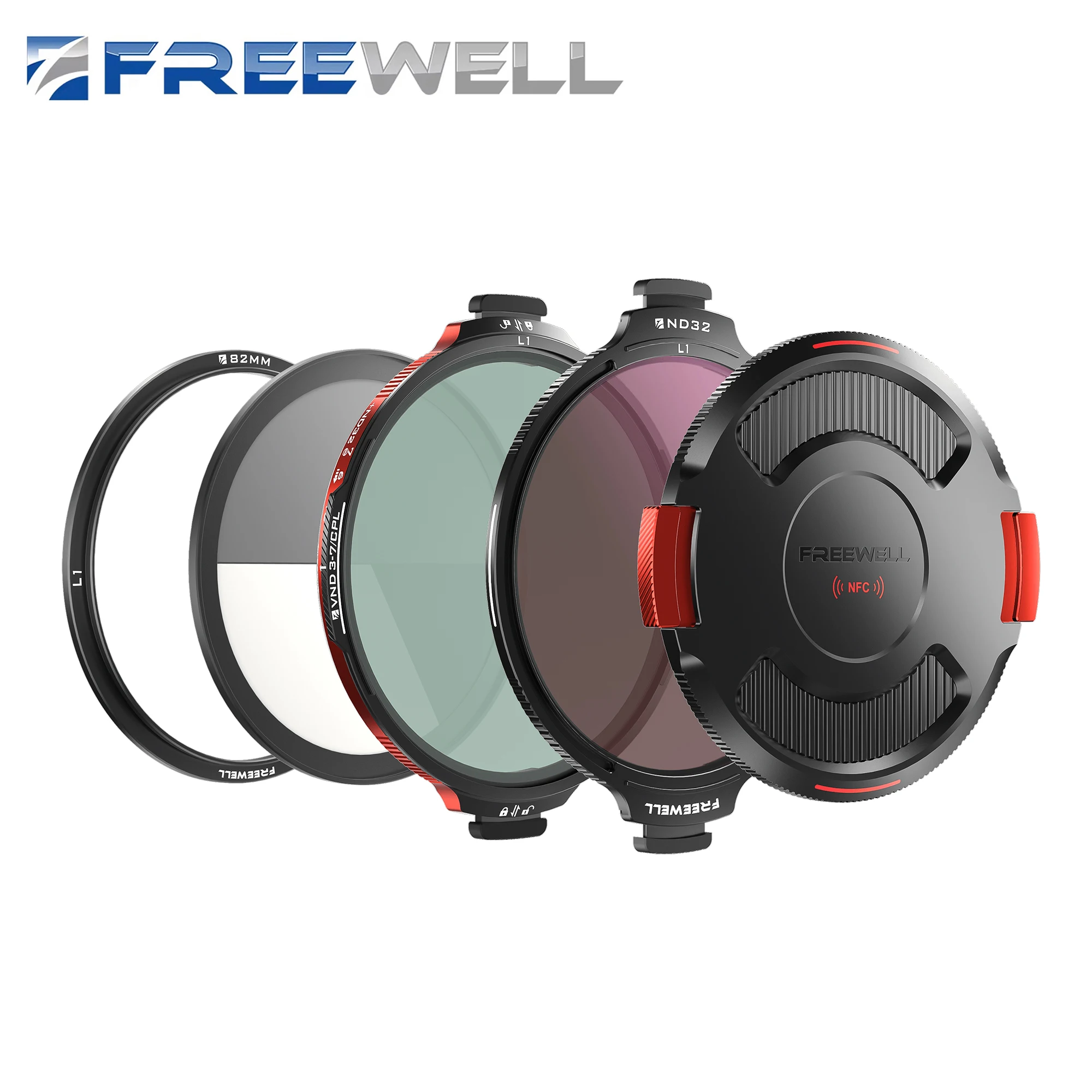 Фото Freewell 82 мм L1 Real Locking Camera Filter All Day Kit — Hybrid VND/CPL 3-10 Stops с фильтрами ND32 Аксессуары для фотосъемки №1