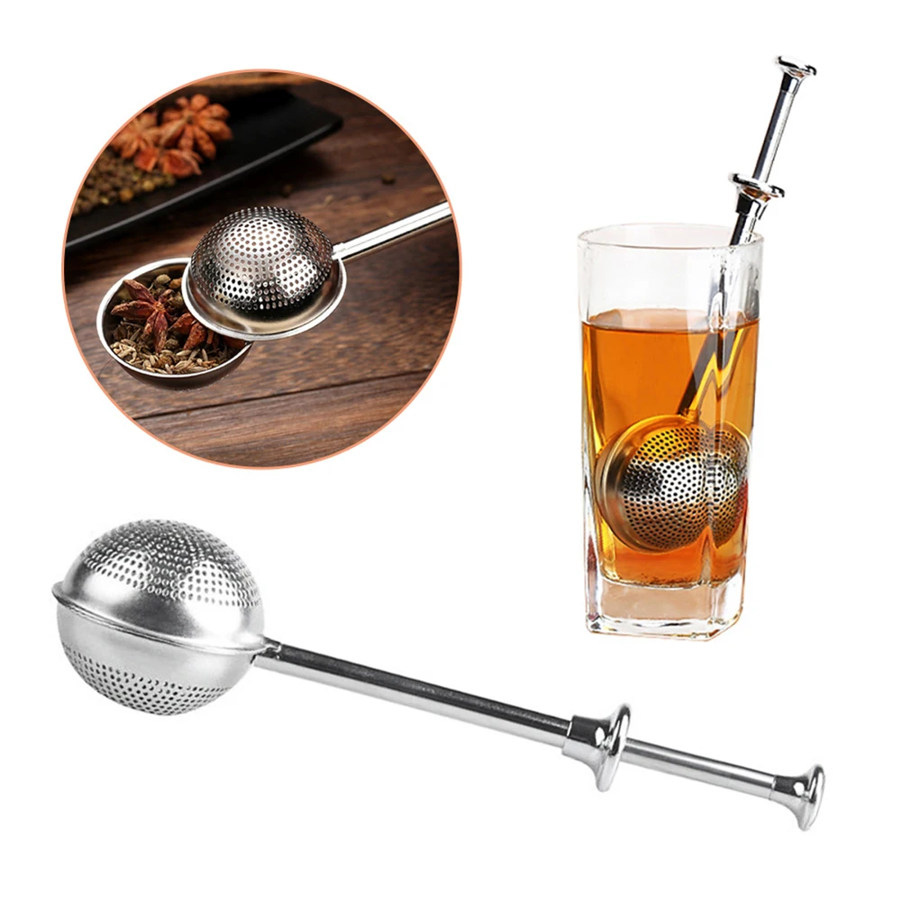 

2022 Reusable Stainless Stainless Steel Tea Infuser Sphere Mesh Tea Strainer Coffee Herb Spice Filter Diffuser Handle Tea Ball