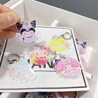 kawaii sanrio keychain hellokittys pompom purin kuromi cartoon cute sweet bag pendant anime creative accessories girl gift