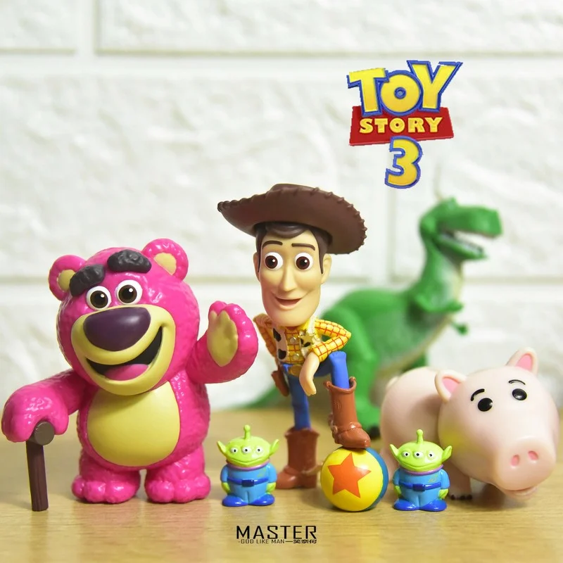 

Disney Genuine Toy Story Strawberry Bear Woody Hamm Cartoon Toy Action Figures Model Boy Girl Gift
