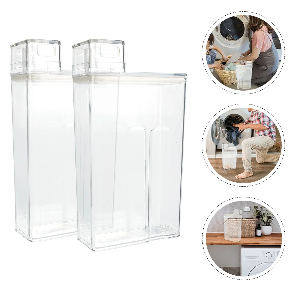 

2pcs Laundry Soap Dispenser Bathroom Powder For Laundry Room Detergent Dispenser Laundry Detergent Container