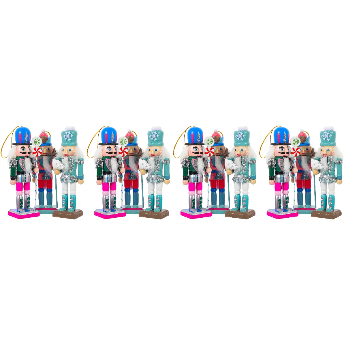 

12 pcs Nutcracker Soldier Decor Nautical Style Nutcracker Figure Wooden Nutcracker Soldier
