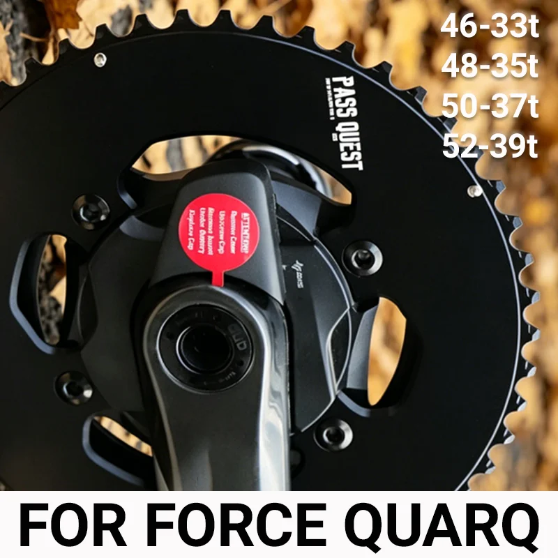 Фото Звездочка PASS QUEST 107 BCD с 4 креплениями для Sram Force 46 33 48 35, Quarq Powermeter 2x AXS, 12-скоростная, двойная. №1