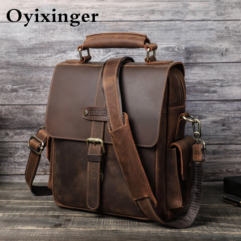 OYIXINGER Luxury Men Messenger Bag For 10.5