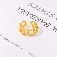 todorova new arrival creative hollow out geometric chain gold color rings for women minimalist trendy faddish jewelry gifts