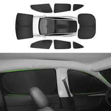 For Tesla Model 3/Y 2017-2022 Side Window Sunshade Privacy Sun Shade Shading Front Rear Windshield Insulation+reflective Layer