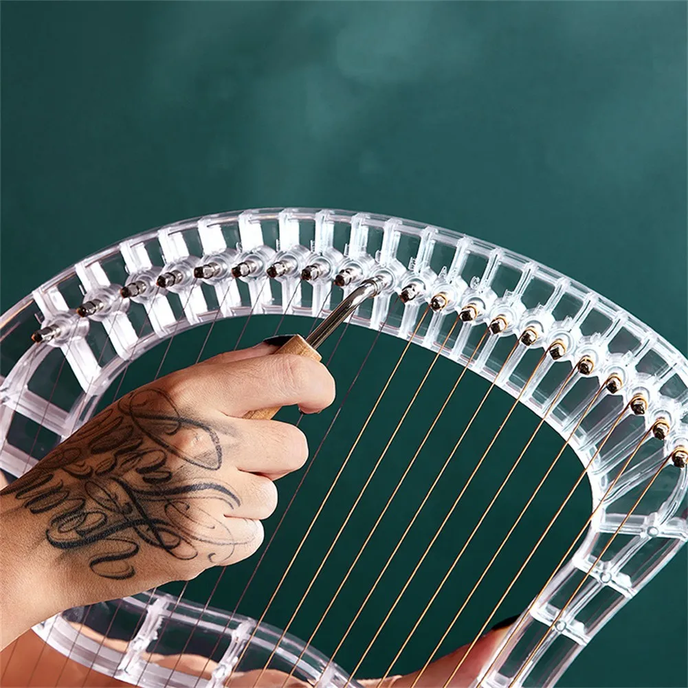 

21 Strings Lyre Portable Transparent ABS Lyre Harp With Tuning Tool Accessories Piano Harp Stringed Instrument Gift For Beginner