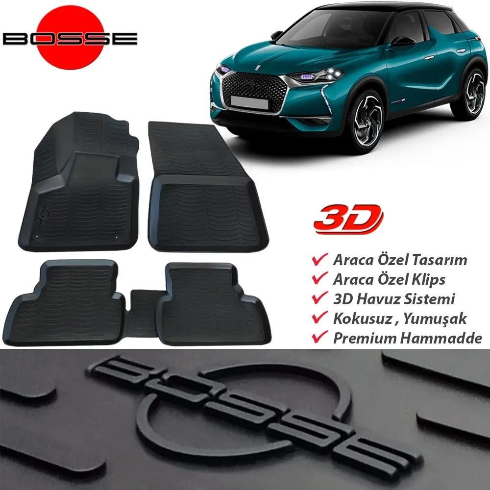 

DS3 floor mat Crossback 3D pool 2018 universal car mat non-slip auto foot mat Styling interior accessories leather