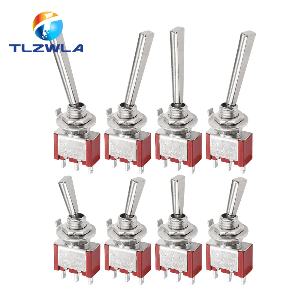 Flat Handle 6mm Panel Mount Mini Toggle Switch 3Pins 2/3 Positions ON OFF Locking Momentary RC Model Remote Controlller