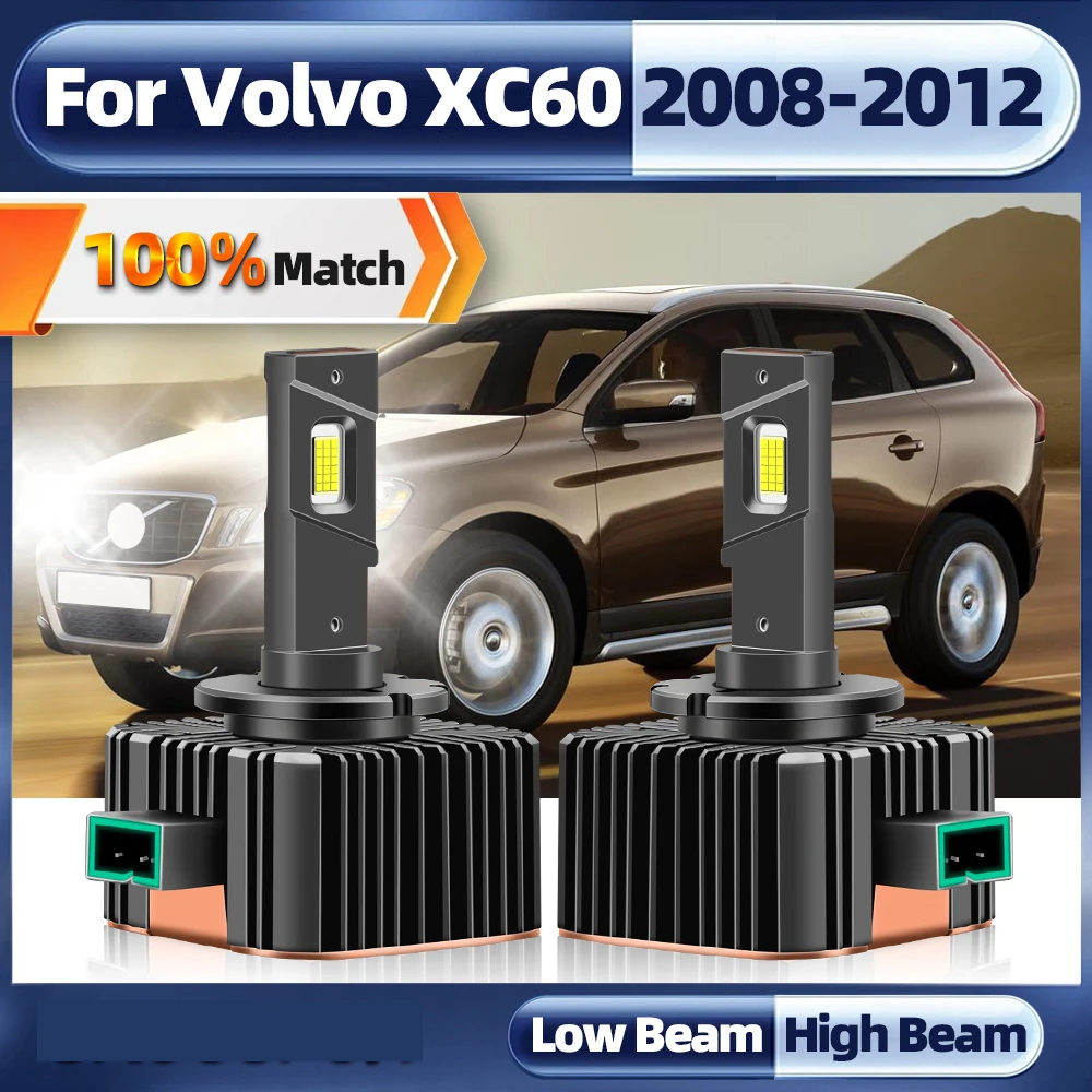 

D1S LED Headlights Bulbs Turbo LED Light 60000LM CSP Chip 6000K White 120W Plug&Play For Volvo XC60 2008 2009 2010 2011 2012