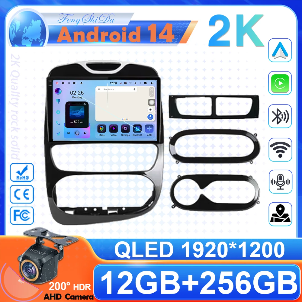 Android Auto для RENAULT Clio 4 BH98 KH98 2012-2019 Авторадіо Carplay Автомобильный радиоприемник