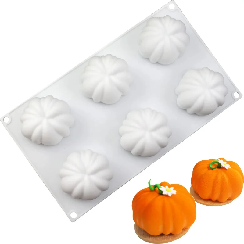 

Силиконовые 3D формы для выпечки муссов, тортов, шоколада, десертов, кондитерских изделий, коричневого мыла, форма Тыква на Хэллоуин, 6 ячеек, ...