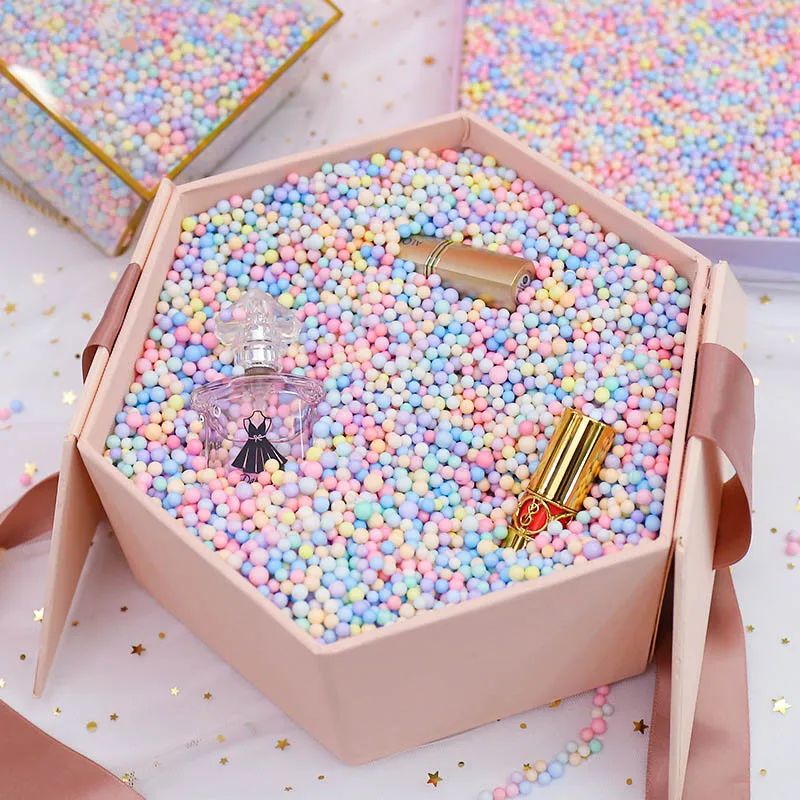 10g-50g Macarone color Foam Balls filler gift box filing Polystyrene bead DIY toy cand box gift boxes decoration accessiories