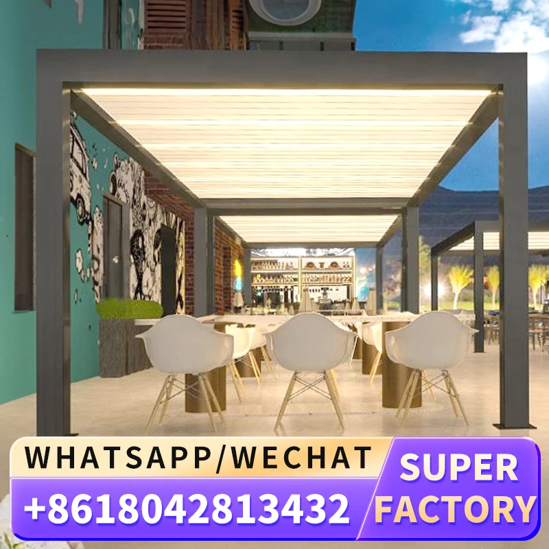 Уличная моторизованная беседка Shinilions размером 10x12 Современная