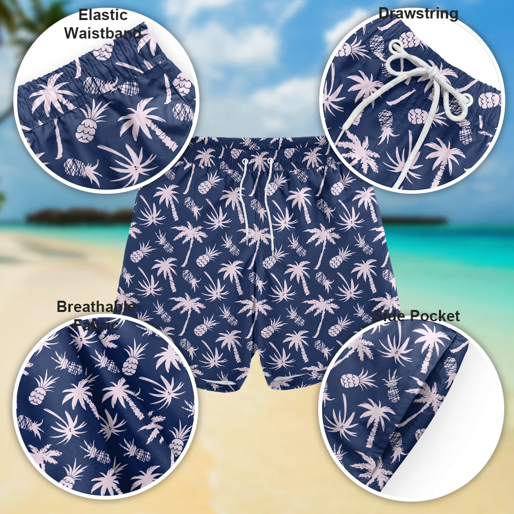Мужские повседневные летние шорты для серфинга с рисунком кокосового дерева и