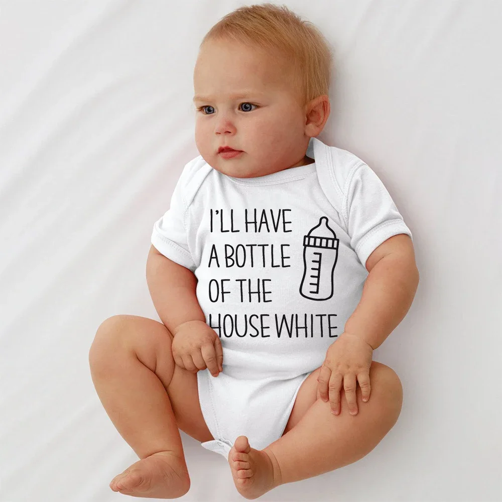 

Я получу бутылку белого боди с рисунком дома, одежда для маленьких мальчиков и девочек в стиле унисекс, новый детский комбинезон в подарок