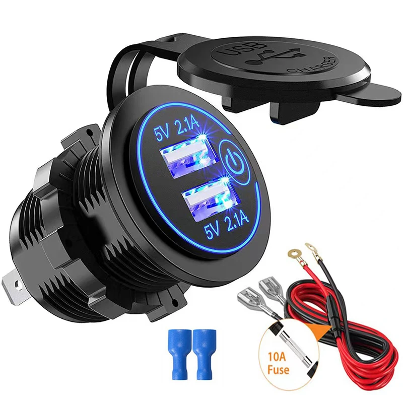 Автомобильное зарядное устройство с двумя USB-портами 5 В а 12 В/24 |