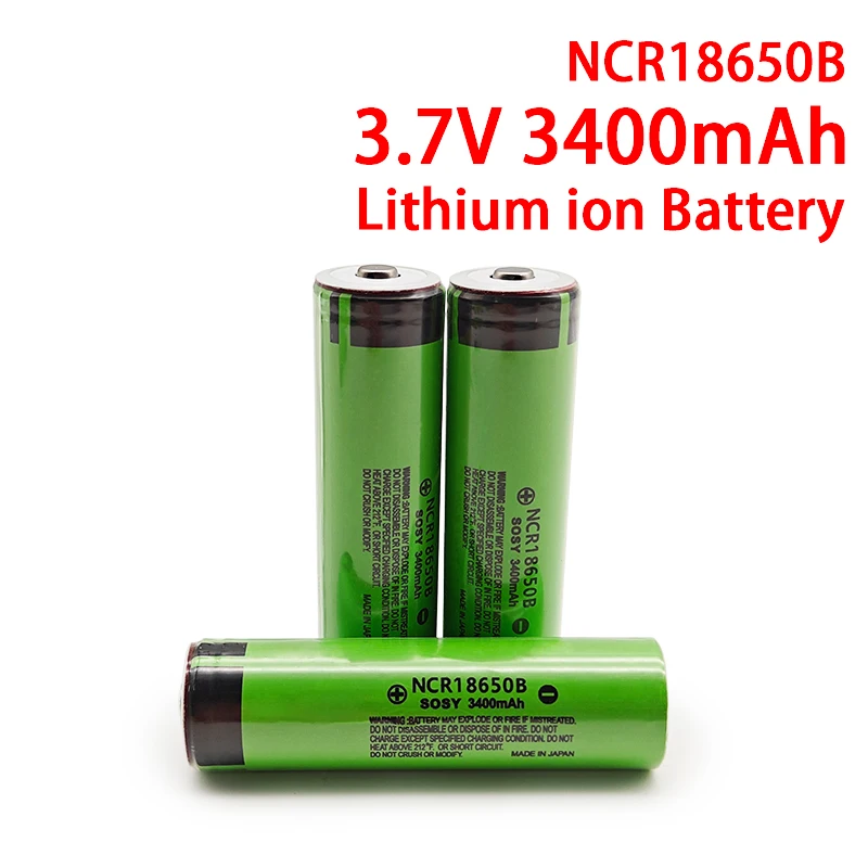 

Hot Original NCR18650B 3.7v 3400mAh 18650 Lithium Rechargeable Battery With Pointed(No PCB) Batteries