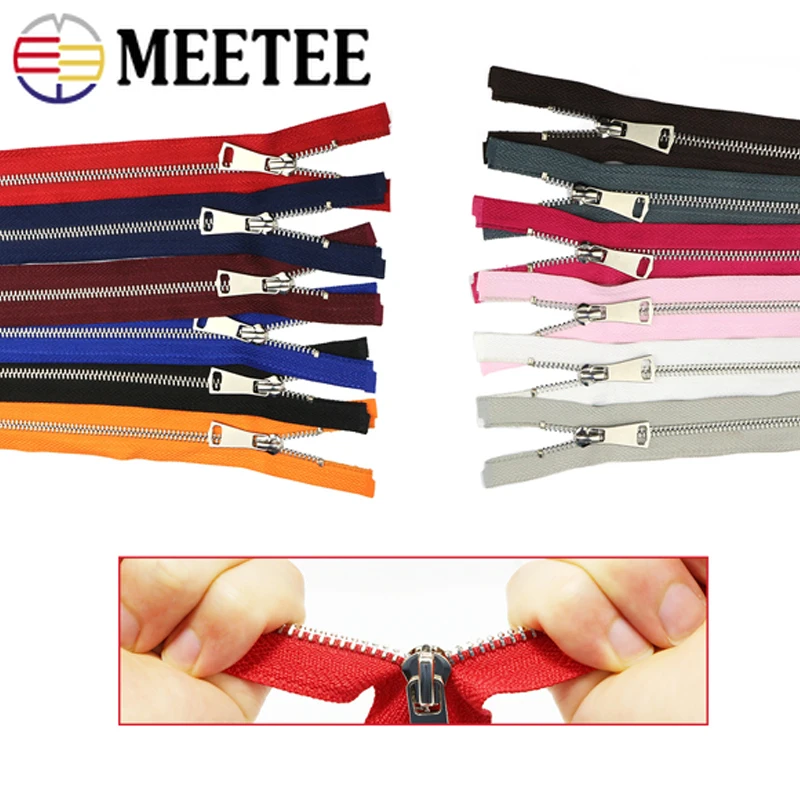 

1/2Pcs 40-120cm 5# Open End Metal Zippers Sewing Jacket Backpack Clothes Zipper Repair Kit DIY Garment Tailoring Accessories