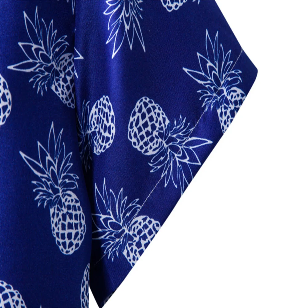 Floral Hawaiian Shirt Men Summer Short Sleeve Blouse Quick Dry Beach Wear Casual Button Down Vacation Clothing Chemise Homme