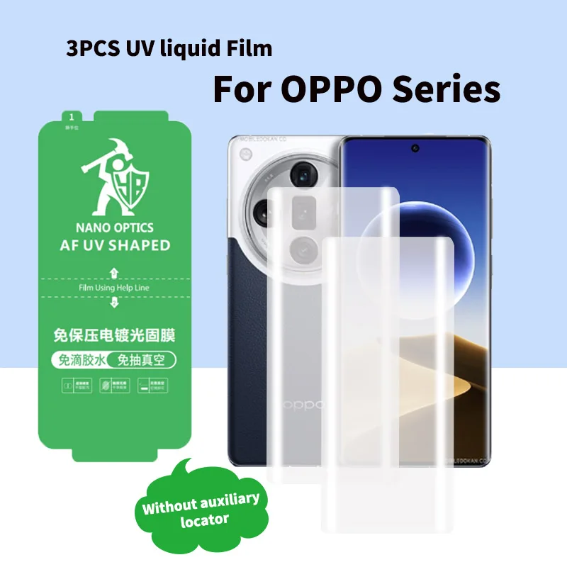 Фото 3 шт. HD УФ-гидрогелевая пленка для OPPO Find X7Ultra X6 X5 X3 X2 Pro, защитная пленка для экрана Reno11 Pro 10 Pro+ 6 5 4 3Pro, УФ-жидкая пленка №1