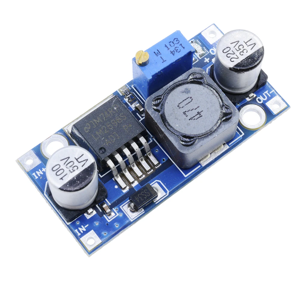 

LM2596 DC-DC понижающий модуль питания Регулируемый модуль регулятора источника питания от 3,2 В-35 В до 1,25 В-35 В 3A понижающий модуль