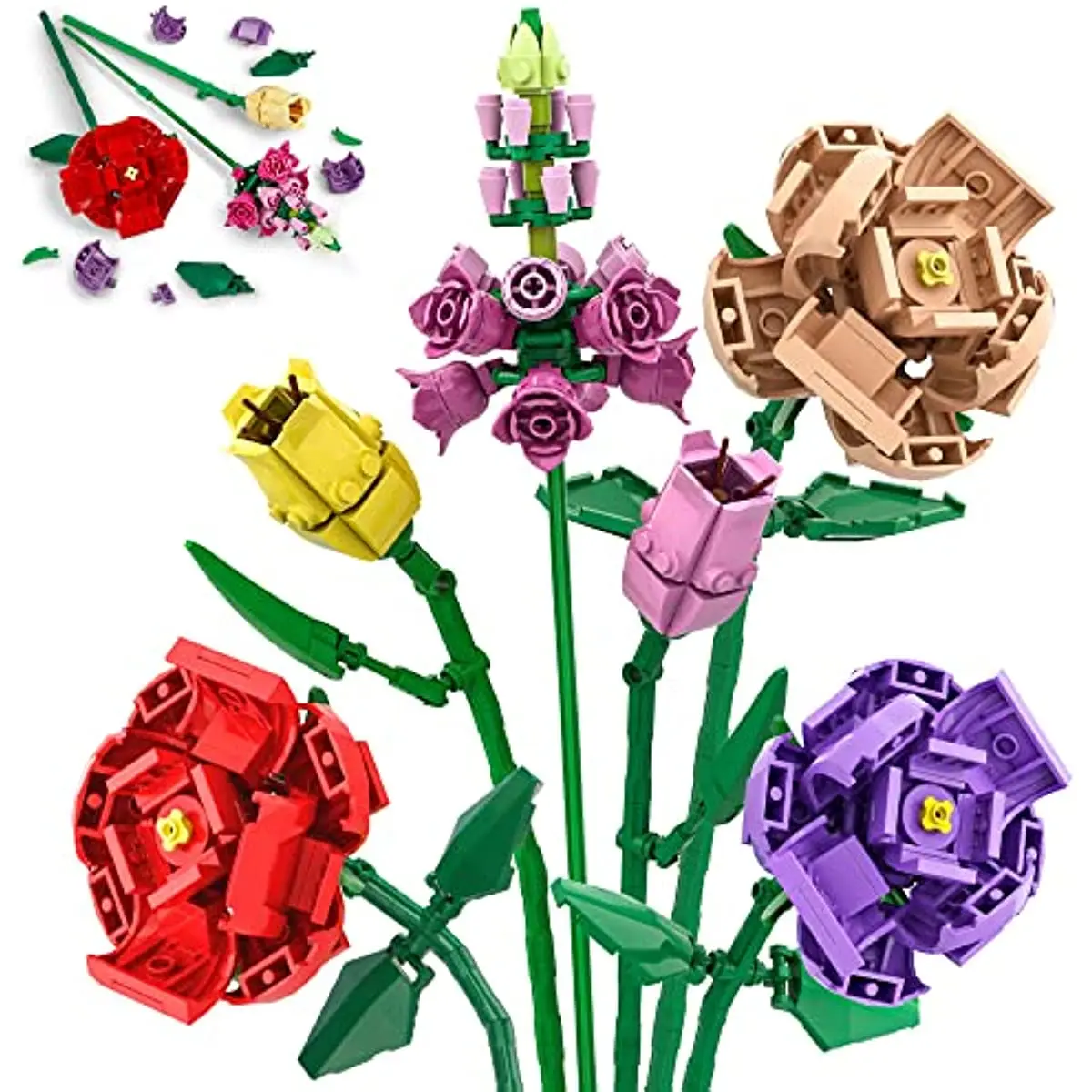 

Flower Bouquet Building blocks Kit,Flowral for Adults bricks Botanical Collection Home Decor Toys Birthday Gifts for Kids Girls