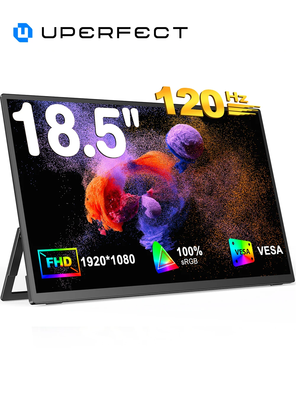 Фото Идеальный портативный игровой монитор UPERFECT 18,5 дюймов, 120 Гц, 100% sRGB, 1080P, FreeSync, HDR, USB-C, HDMI, для ноутбуков, MacBook, ПК, Surface, PS5, Xbox. №1